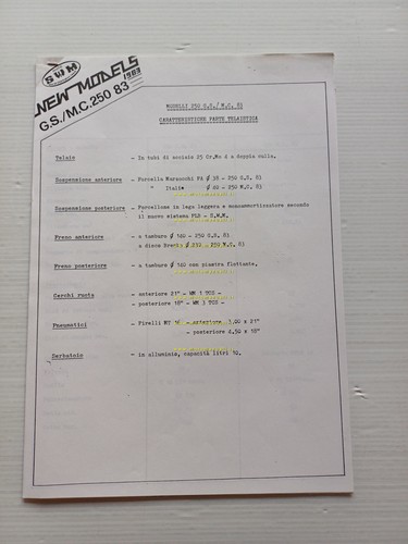 Swm 250 mc 1983 - swm, scheda