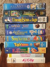 LOTTO STOCK BLOCCO 10 VHS CARTONI DISNEY BAMBINI Toy Story Sirenetta Atlantis