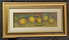 Quadro Vintage Dipinto a Olio Natura Morta Limoni