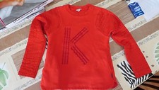 Maglia bambini t-shirts manica lunga Kenzo rosso natale taglia 10 anni / 144 .