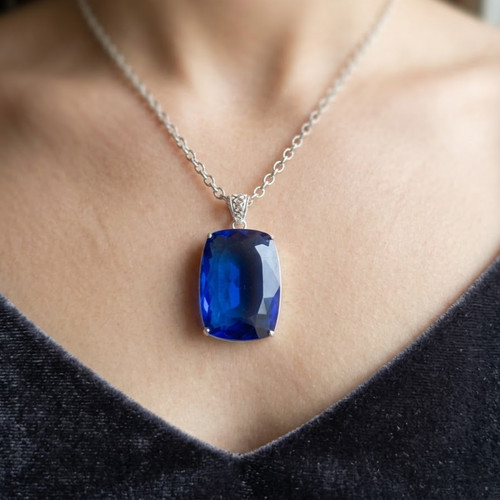 Ciondolo zaffiro blu naturale - ciondolo,