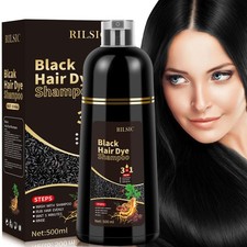 Black Hair Dye Shampoo 3 in 1 Colorante Nero per Donna Uomo Colorante Capelli