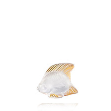 Lalique Cristallo - Scultura Pesce Oro e Trasparente 10685100 Lalique