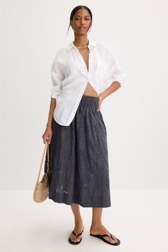 Gonna midi pizzo nero - gonna,