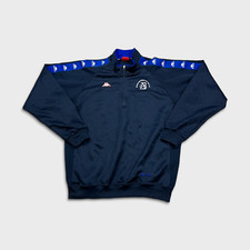 Kappa Track Jacket Uomo Blu Medio Abbigliamento Sportivo Atletico 1/4 Zip Tuta Top