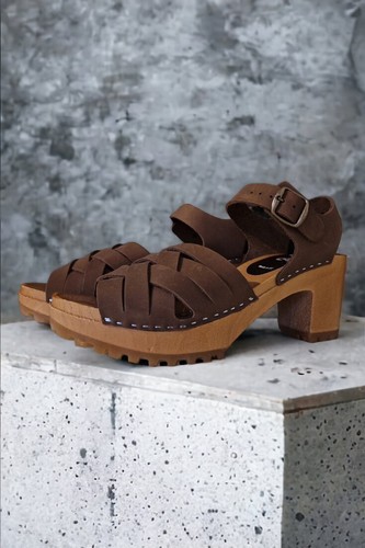 Zoccoli legno tacco - alto, di