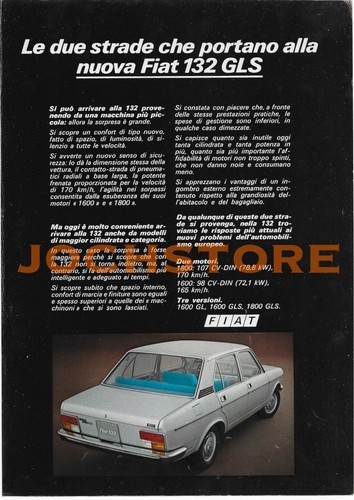 Pubblicità fiat 132 gls anno - pubblicità,