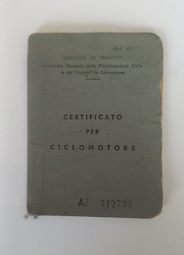Libretto ciclomotore originale - ciclomotore,