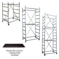 Ponteggio Trabattello Ruote Mobile Professionale Edilizia Zincato Impalcatura