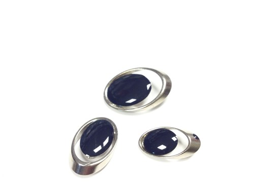 Bottone metallo laccato blu - bottone,