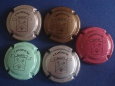 série de 5 capsules de champagne BOIVIN D. n°12 à 12d