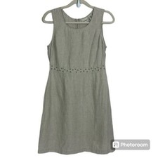 LL Bean Tan Linen Sheath Dress