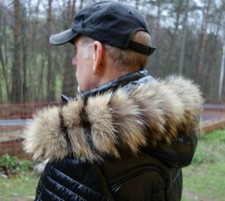 Pelliccia di coyote cappuccio colletto collo pelliccia giacca volpe argentata collo pelliccia coyote parka