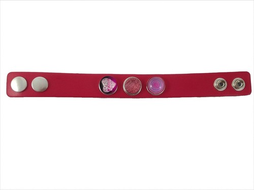 Bracciale pelle rosa fucsia - in,