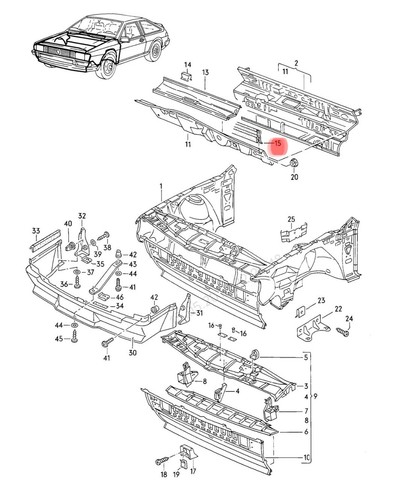 Guarnizione vassoio pioggia - guarnizione, vw