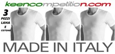 3 MAGLIE INTERNE UOMO GIROCOLLO MANICA CORTA IN LANA E COTONE 100% MADE IN ITALY