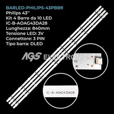 KIT 4 BARRE STRIP 10 LED TV PHILIPS LB-GM3030-GJPHP434X10AUS2-X 43PBB9