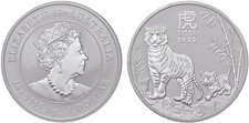 Australia 3 x argento lunare 1 dollaro 1 oncia: 2012 drago + 2022 tigre + serpente 2025