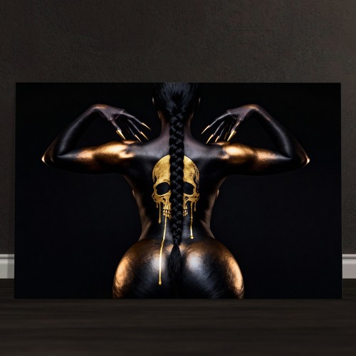 Labbra dorate quadro arte - dorate,,