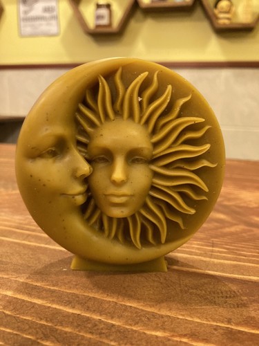 Sole luna candela in cera - e,