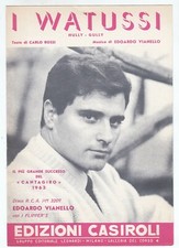 Spartito EDOARDO VIANELLO I Watussi - 1964 Carlo Rossi CANTAGIRO I Flipper's