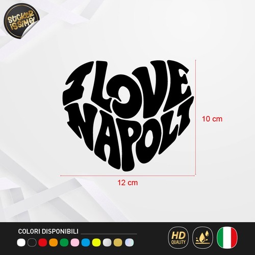 Adesivo love cuore napoli - adesivo,