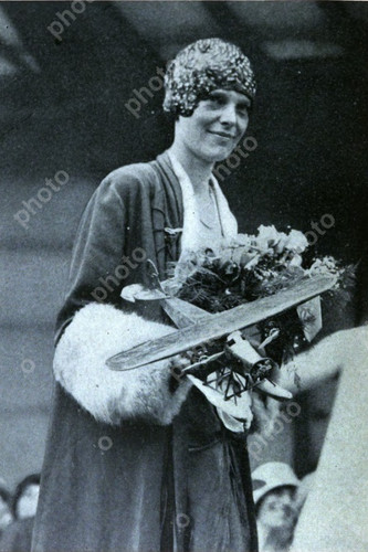 Amelia earhart with model of - amelia,