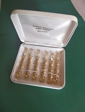 Antiche Forchette da festa Fiorentine, Placcate ORO, Anni 60. Pezzi 6.