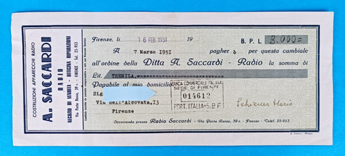 Cambiale saccardi radio - cambiale,