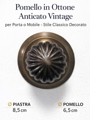 Pomello ottone anticato - pomello,