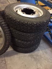 Porsche 356 A - B Set Di 4 Cerchi Con Pneumatici Chiodati - Winter Marathon!