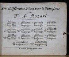 Mozart, XIV diff. Pièces pour