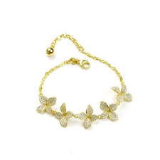 Misis Anello FLORA Bracciale in argento placcato oro giallo 18kt  Zirconi bianch