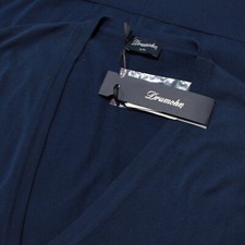 Gilet maglione cardigan Drumohr nuovo con etichetta taglia 52 L US in cotone tinta unita blu