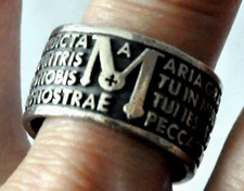 ANELLO TUUM AVE MARIA IN ARGENTO 925 - Peso 12,60 gr. - USATO SENZA  SCATOLA