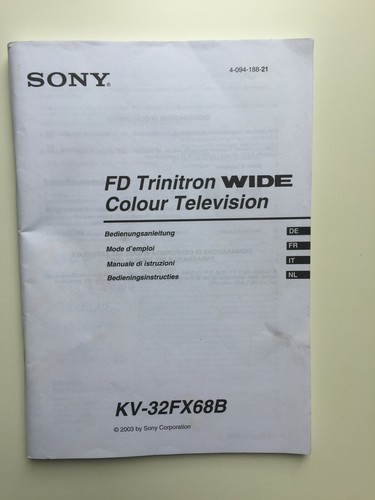Manuale istruzione sony fd - manuale, d'istruzione