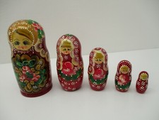 ?   MATRIOSCA RUSSA IN LEGNO DIPINTA A MANO COMPOSTA DA 5 PEZZI - 077