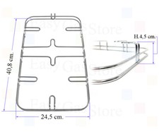 Nardi Griglia a 2 Fuochi Cromata per Cucina Piano Cottura 40,8 X 24,5 cm.1-Pezzo