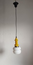lampada a sospensione in vetro opaline anni '70