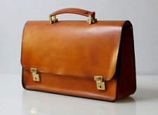 Borsa Valigetta Cuoio Cartella Ufficio VINTAGE marrone Valigia travel Leather