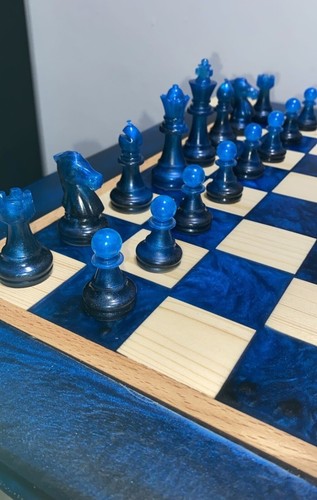 Scacchiera fatta mano in - scacchiera,