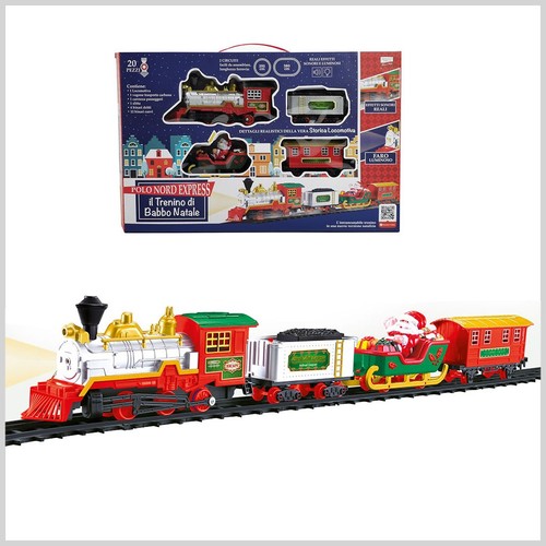 Trenino babbo natale luci - di,