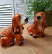Vintage Pair of Ceramic Basset