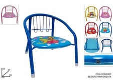 Sediolina Bambini In Metallo Sonoro Seduta Rinforzata Vari Colori 35x33x37 Cm