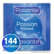 Preservativi Stimolanti Pasante Ribbed Passion Profilattici con Rilievi Box 144