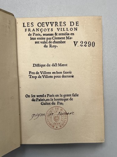 Villon œuvres paris - –, –