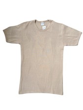 Maglia intima uomo girocollo manica corta lana cotone 3 pezzi cammello Leable