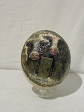 Uovo di Struzzo decorato a mano 15x13 Cm