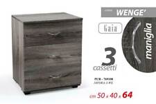 MOBILE CASSETTIERA GAIA IN LEGNO ROVERE WENGE' 3 CASSETTI 50*40*64 CM PUR-769108