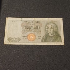 Banconota Repubblica Italiana Da Collezione 5000 Lire Colombo Mb Lotto Z22